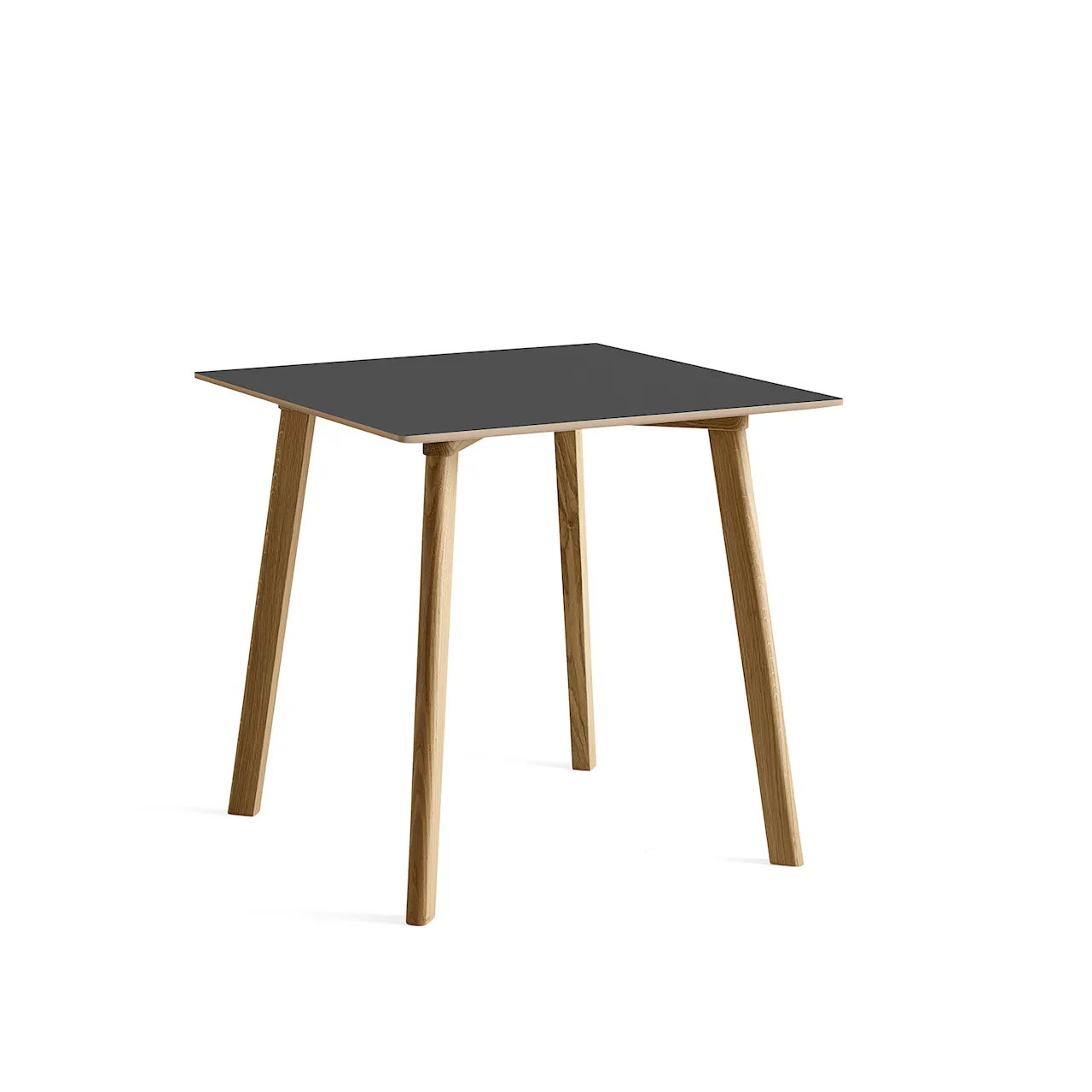 CPH Deux 210 2.0 Table Untreated Beech Frame L75 X W75 X H73 Stone Grey Top Lacquered Beech Edge