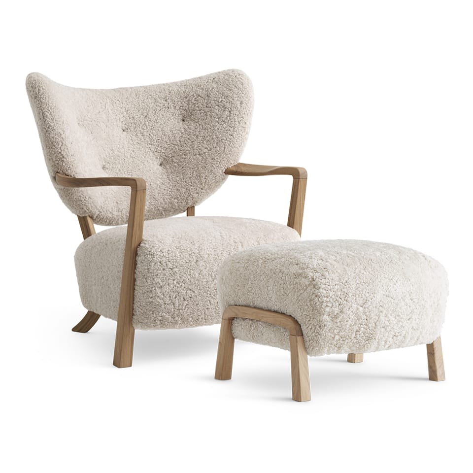 Wulff Lounge Chair ATD2 & Pouf ATD3 - Oak