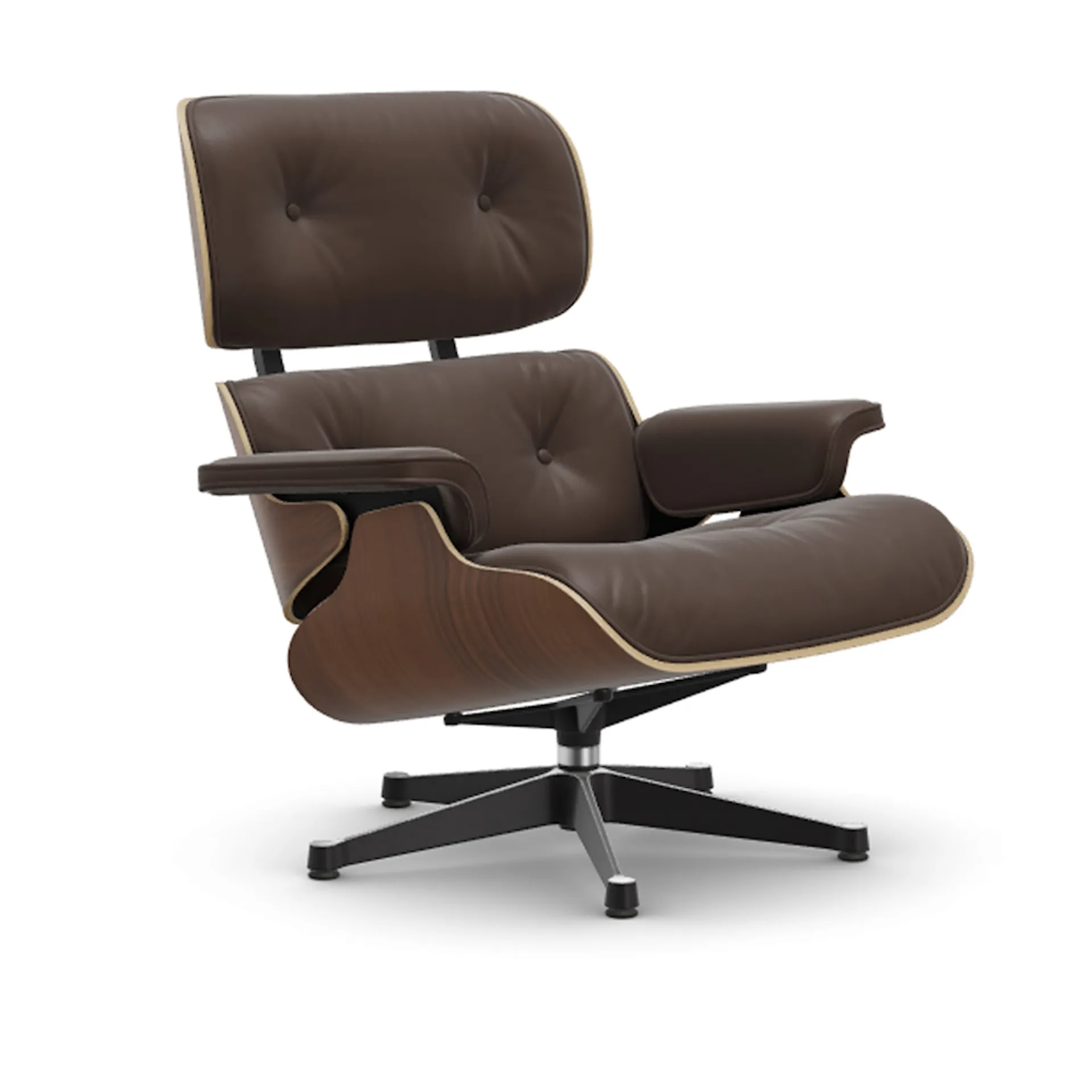 Eames Lounge Chair Black-pigmented Walnut Polished/Black fåtölj - Vitra - Charles & Ray Eames - NO GA