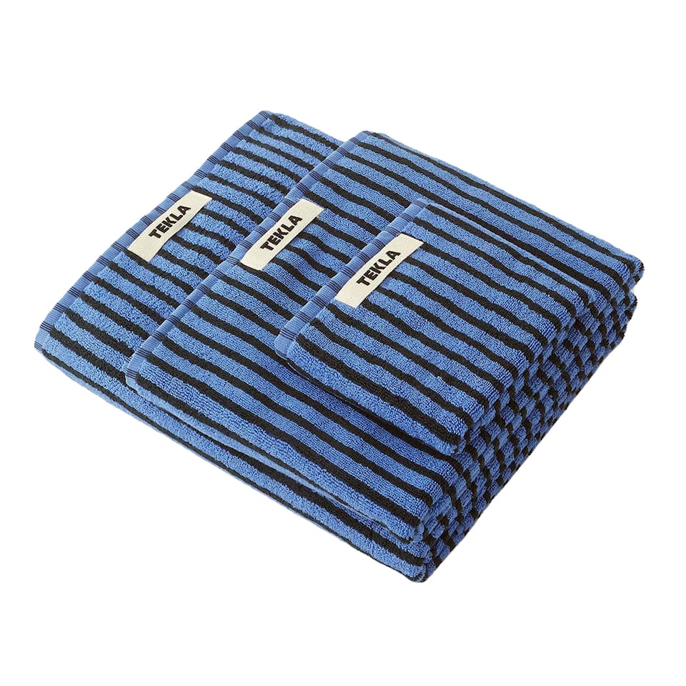 Terry Towel Striped Blue & Black