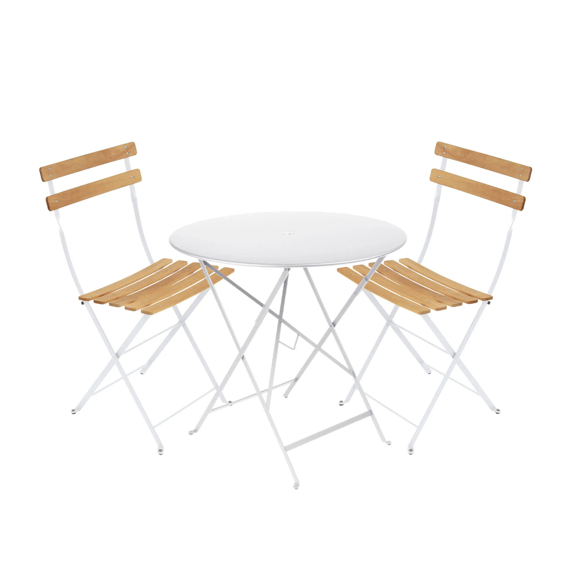 Bistro Matgrupp Bord Ø77 cm & 2 st Natural Chair - 1