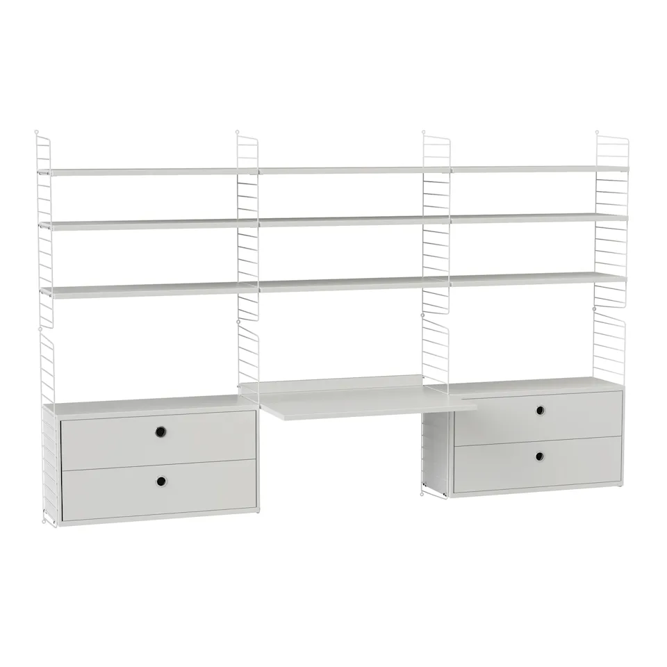 Kontor hyllsystem F vit/vit
