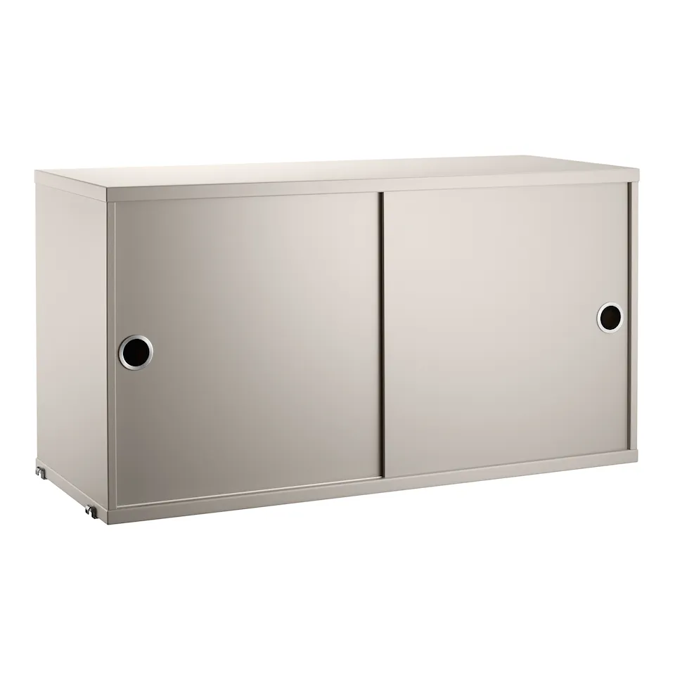 Skåp med skjutdörrar 78 x 30 cm beige