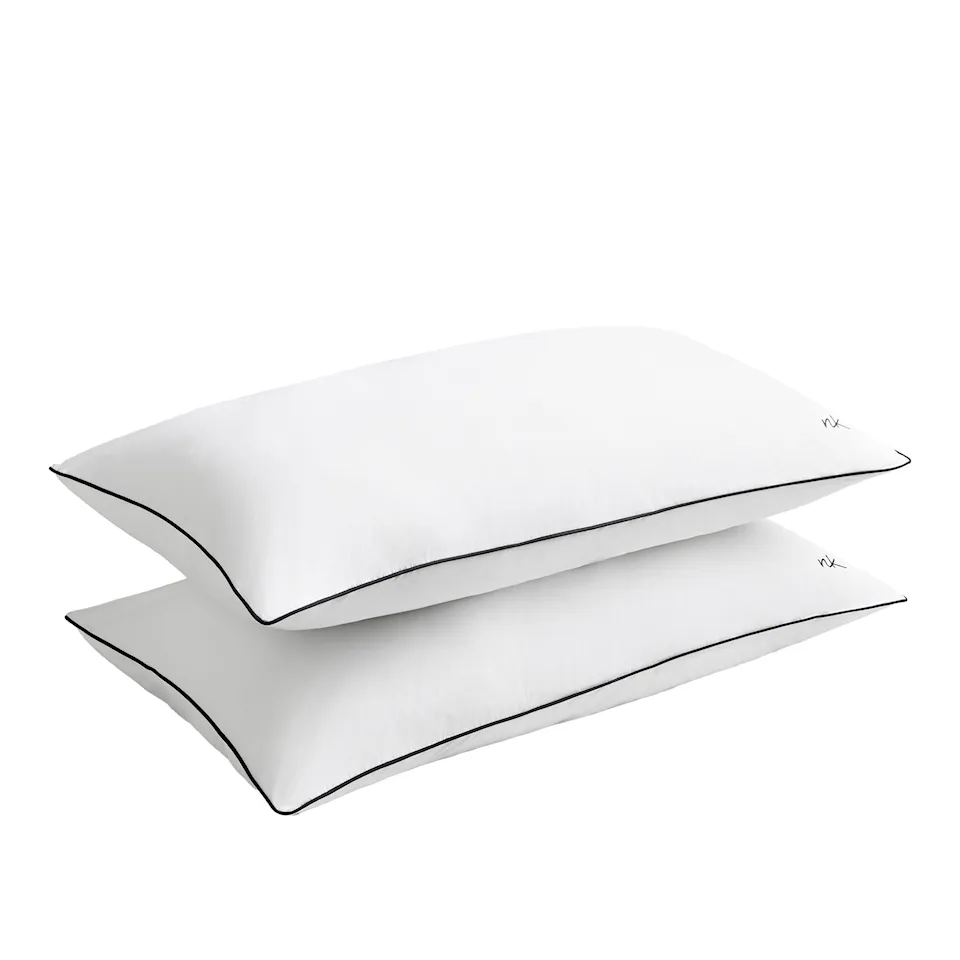 Percale Crisp White/Black örngott 2-pack