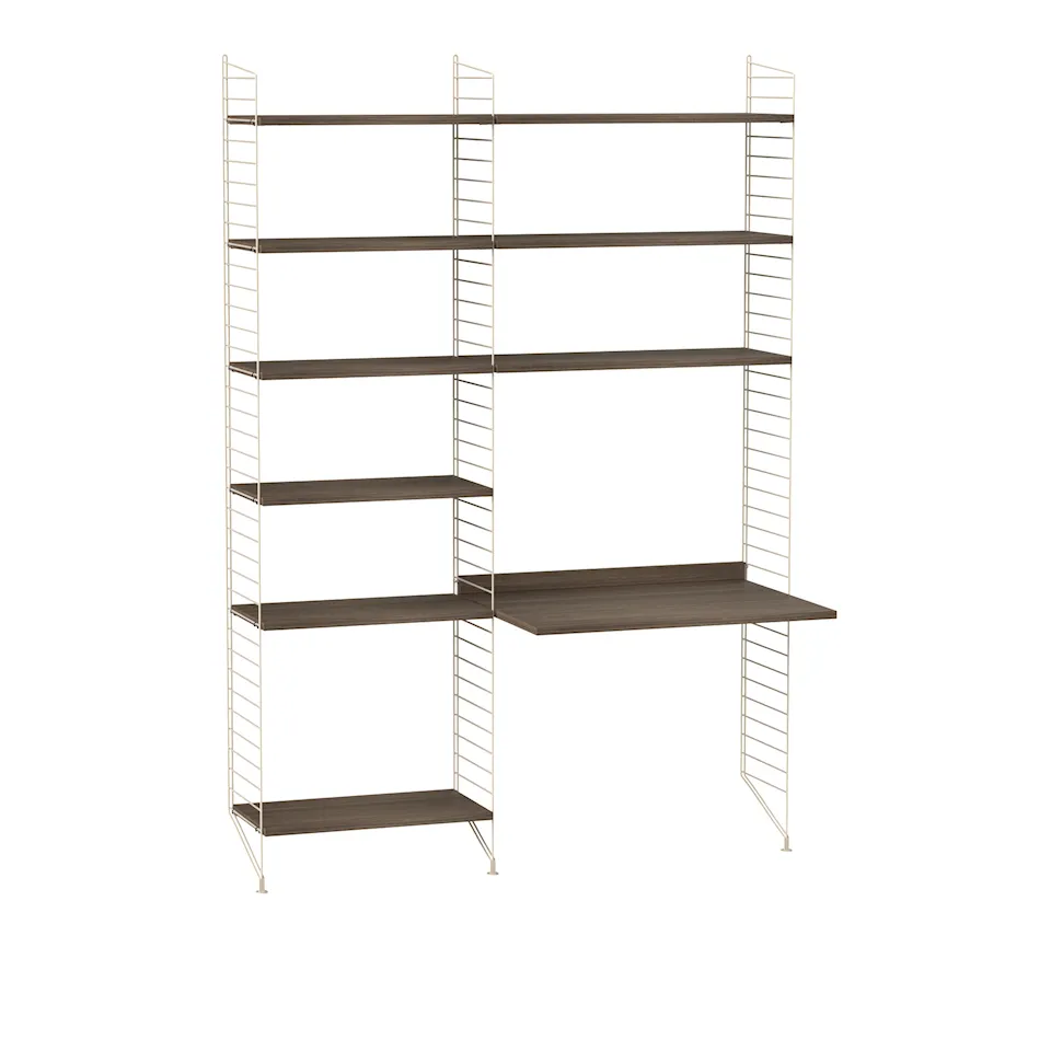 Kontor hyllsystem B valnöt/beige