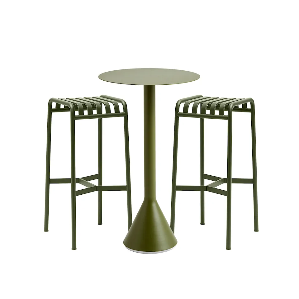 Palissade cone barbord & 2 barstolar