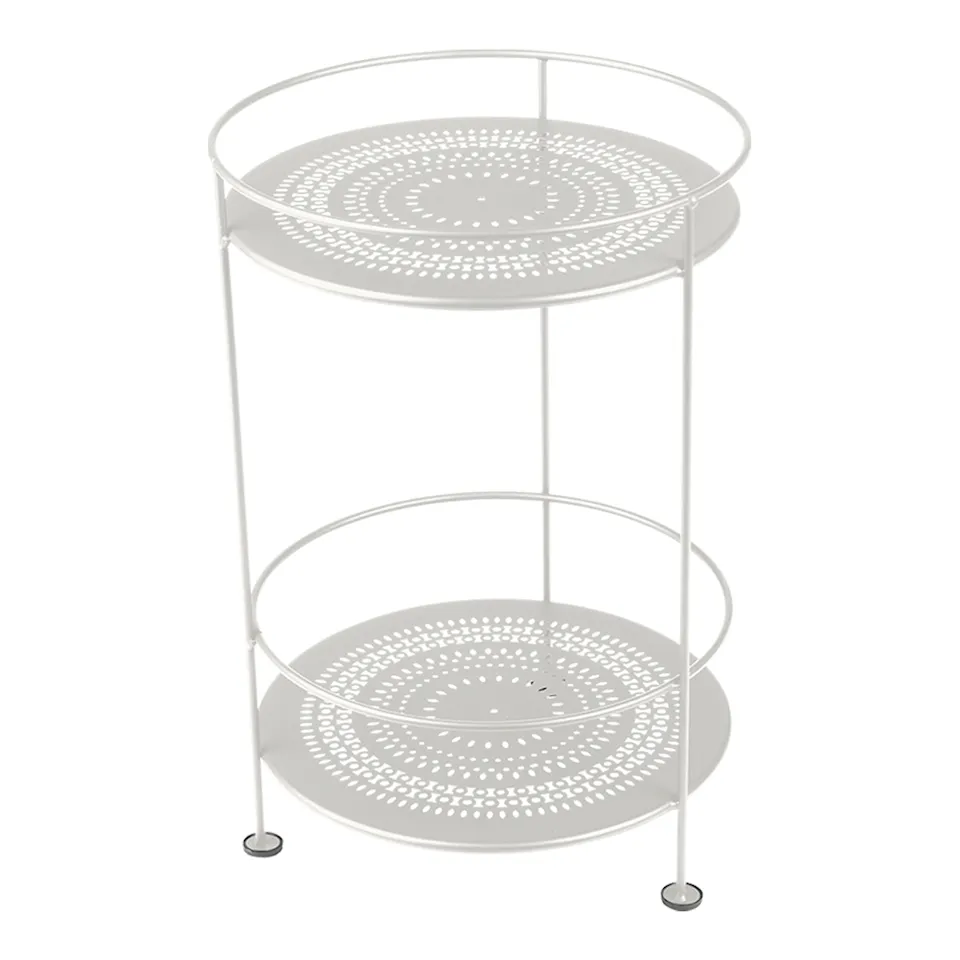 Guinguette Side Table With Perforated Double Top Clay Grey A5