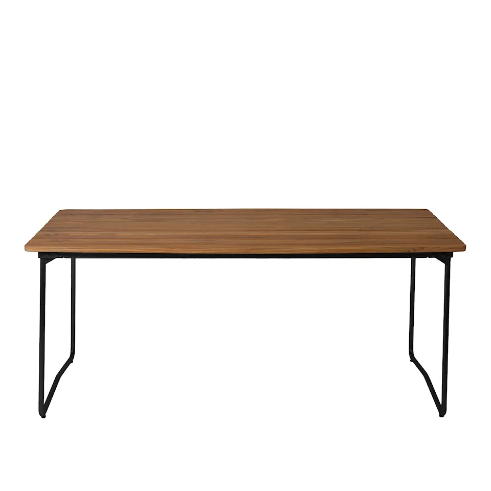 Bord B31 170cm svart stativ obehandlad teak