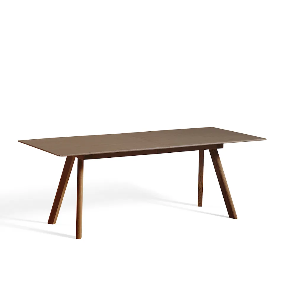 CPH30 2.0 Extendable Table Lacquered Walnut Frame L200 X W90 X H74  Lacquered Walnut Tabletop Dark Lacquered Edge