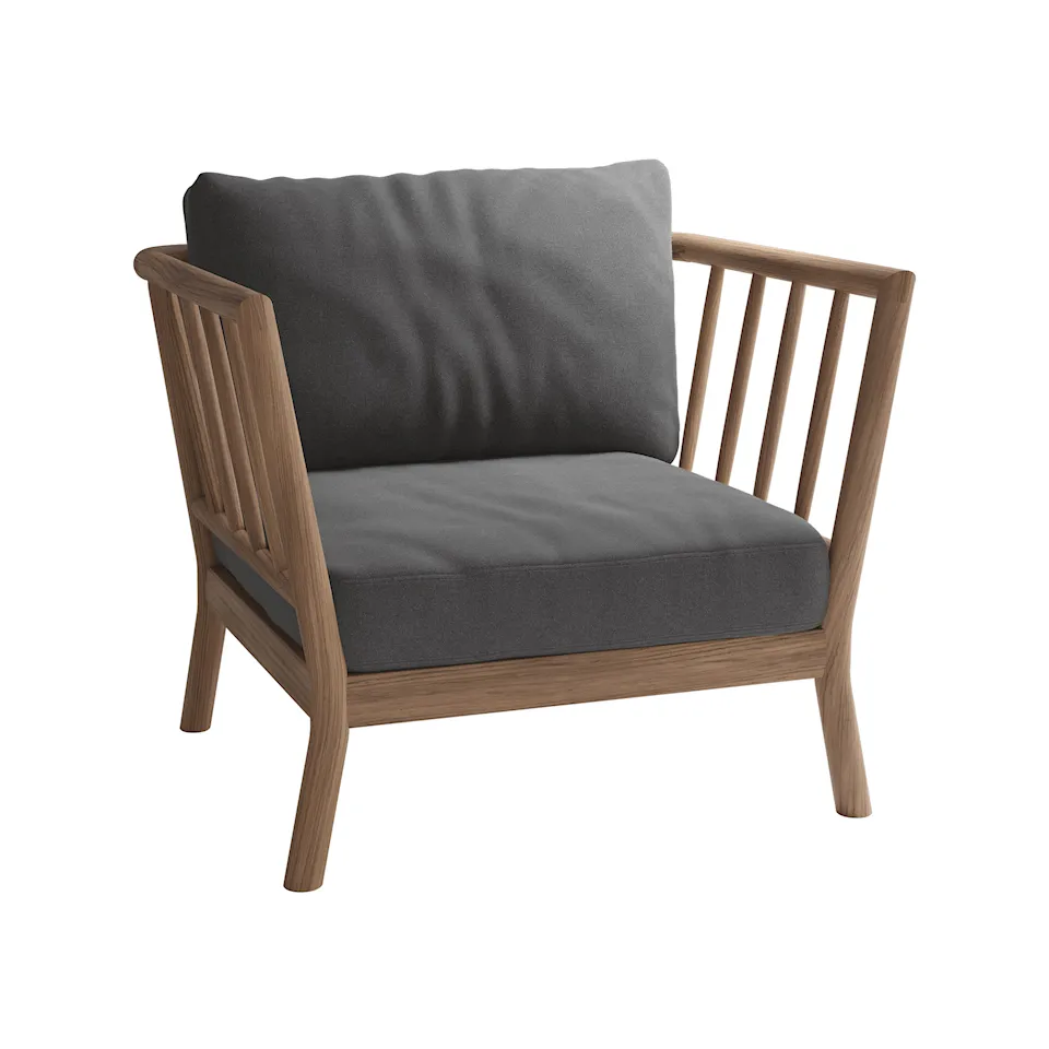 Tradition Lounge Chair, Charcoal, Teak FSC 100%