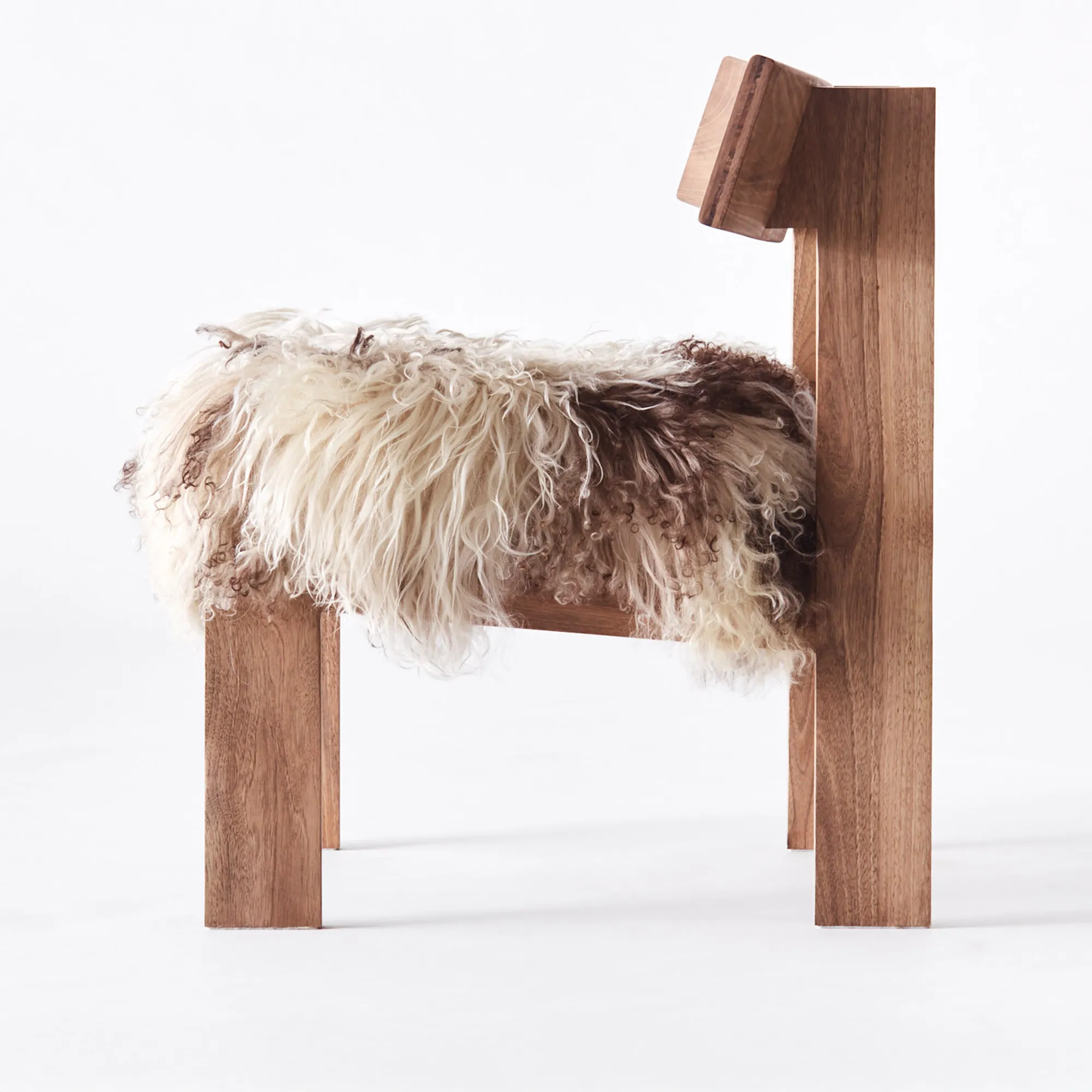 Easy chair - Walnut with Sheep Fur - 3