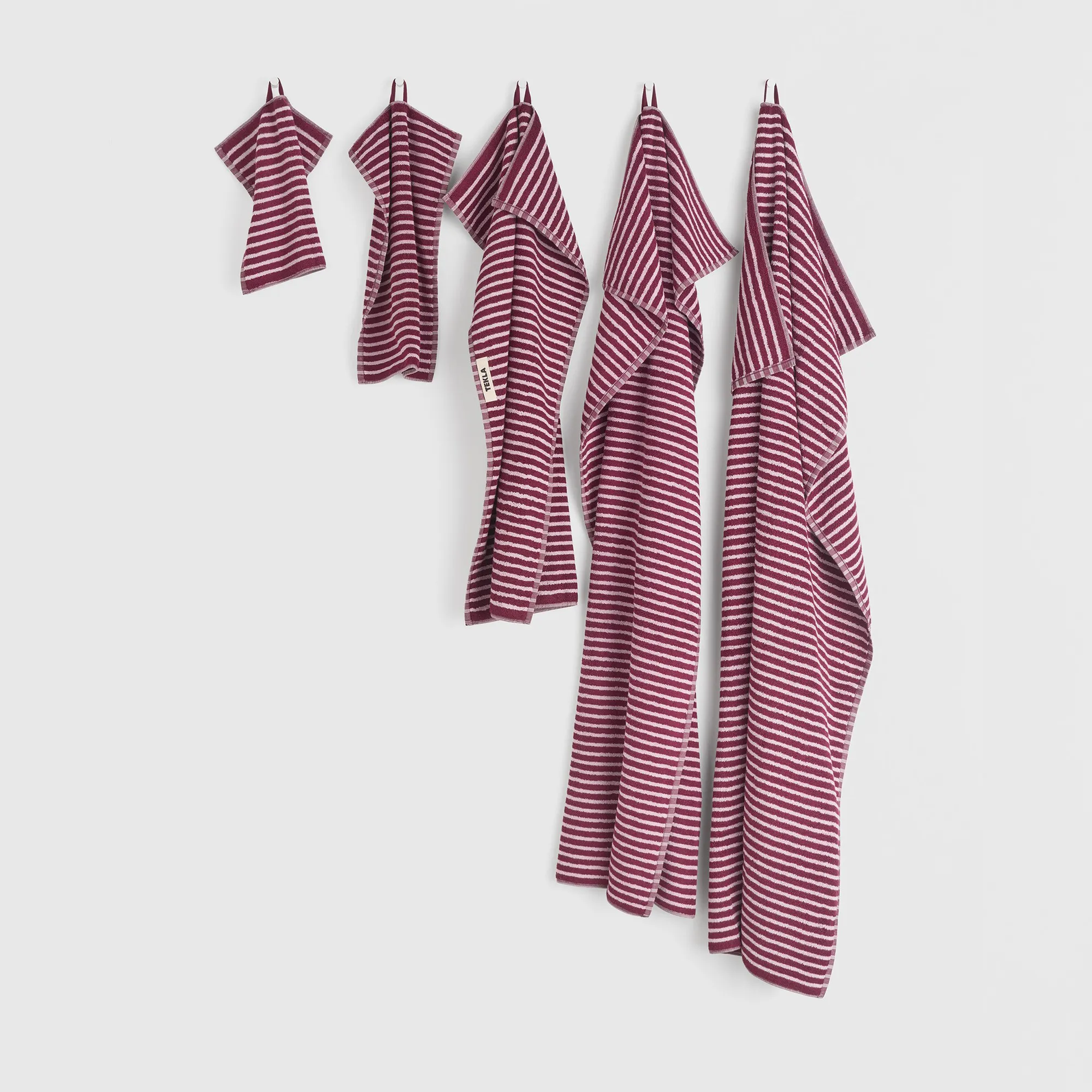 Terry Red & Rose Stripes handduk - 6