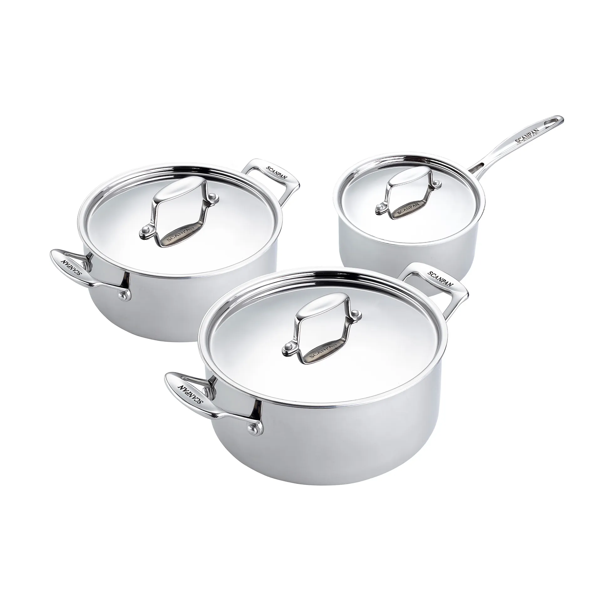 FUSION Grytset 3-delar Kastrull 1,9 L, Gryta 3,7 L och 5 L - Scanpan - NO GA