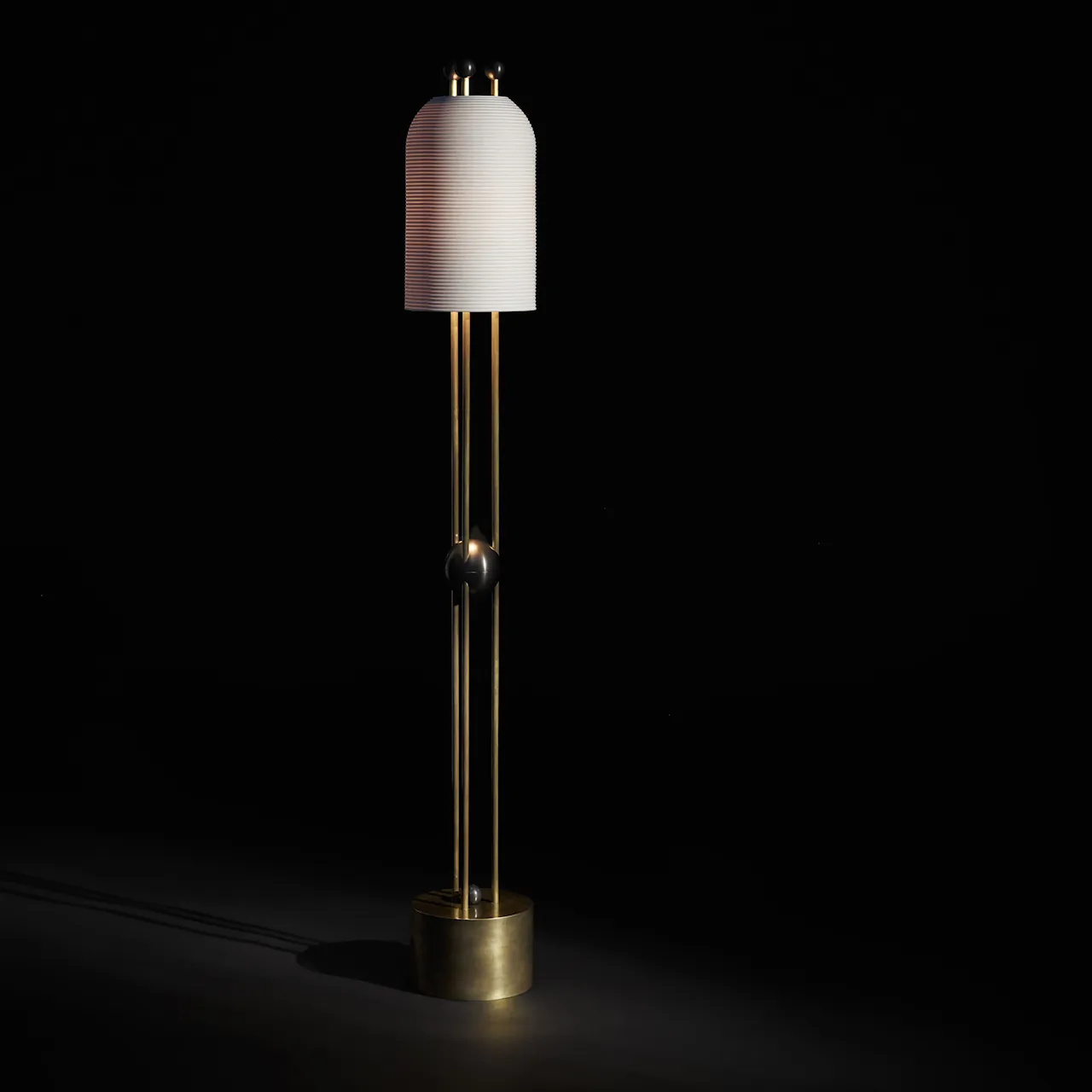 Lantern : Floor Lamp - Aged Brass