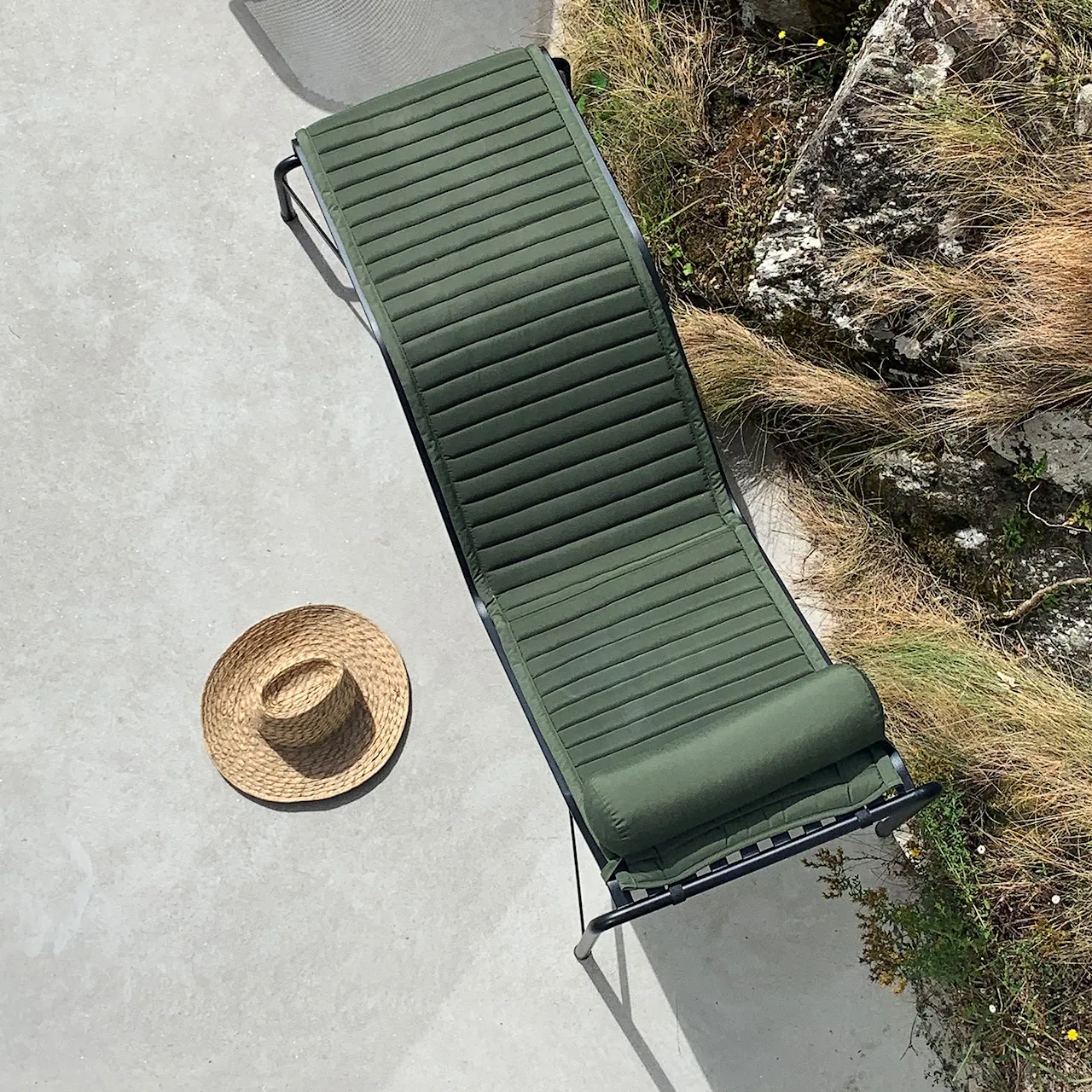 Palissade Chaise Lounge quiltad dyna - Olive