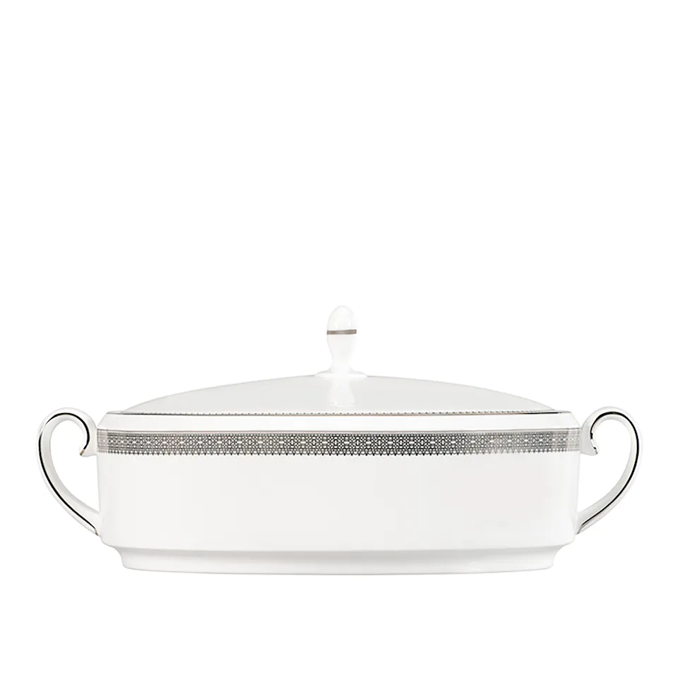 Vera Wang Lace Platinum Covered Vegetable Dish