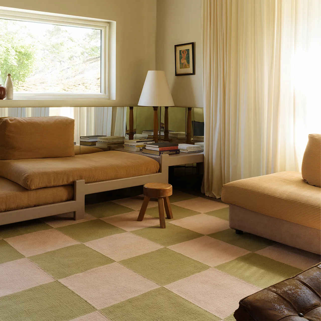 Square Green/Pink ullmatta