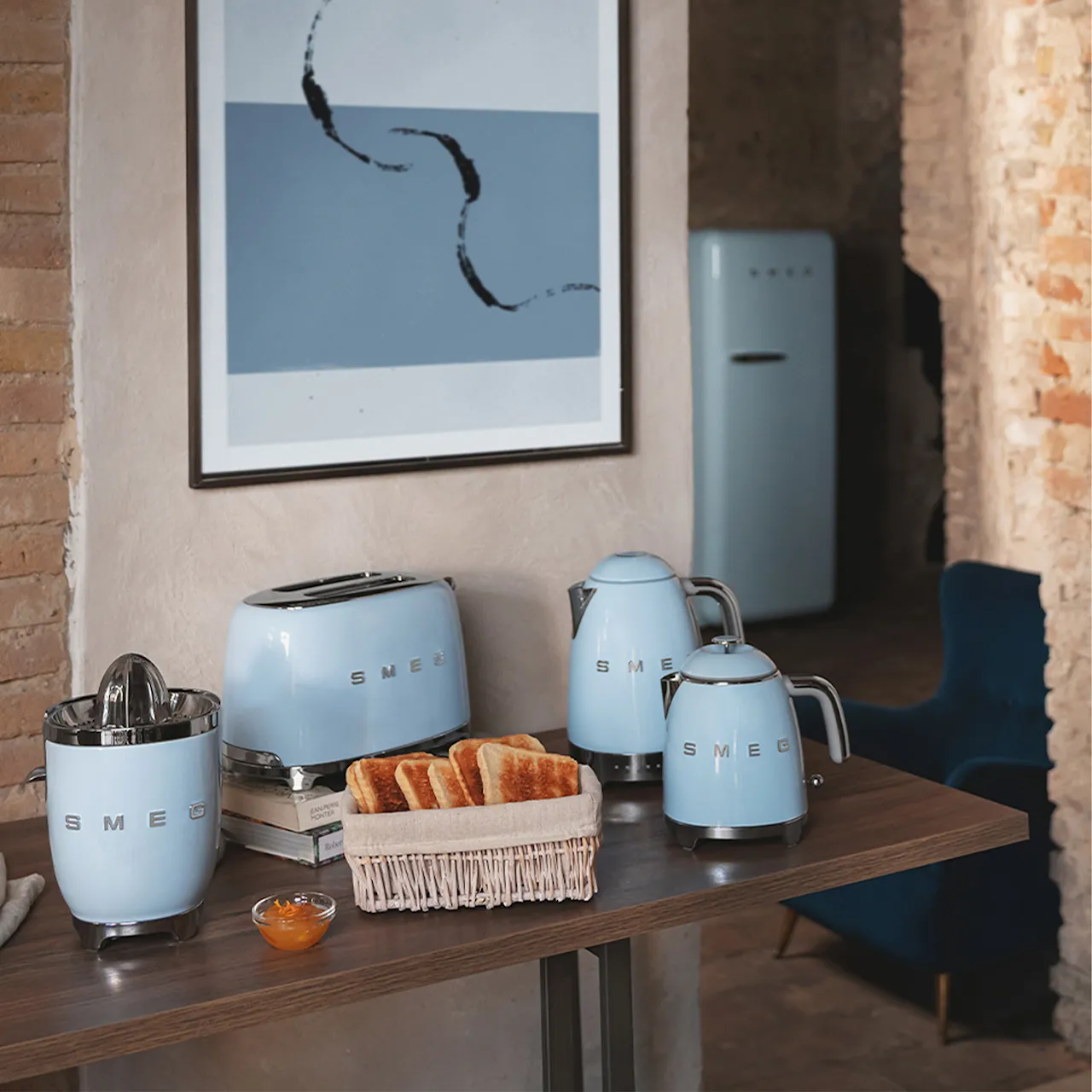 Smeg Kettle 1,7 L Adjustable Temperature Pastel Blue