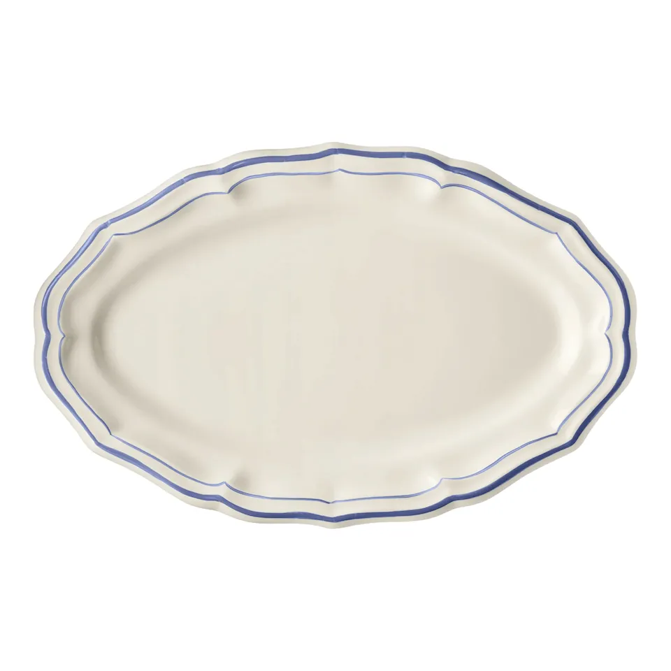 Filet oval serveringsfat blå