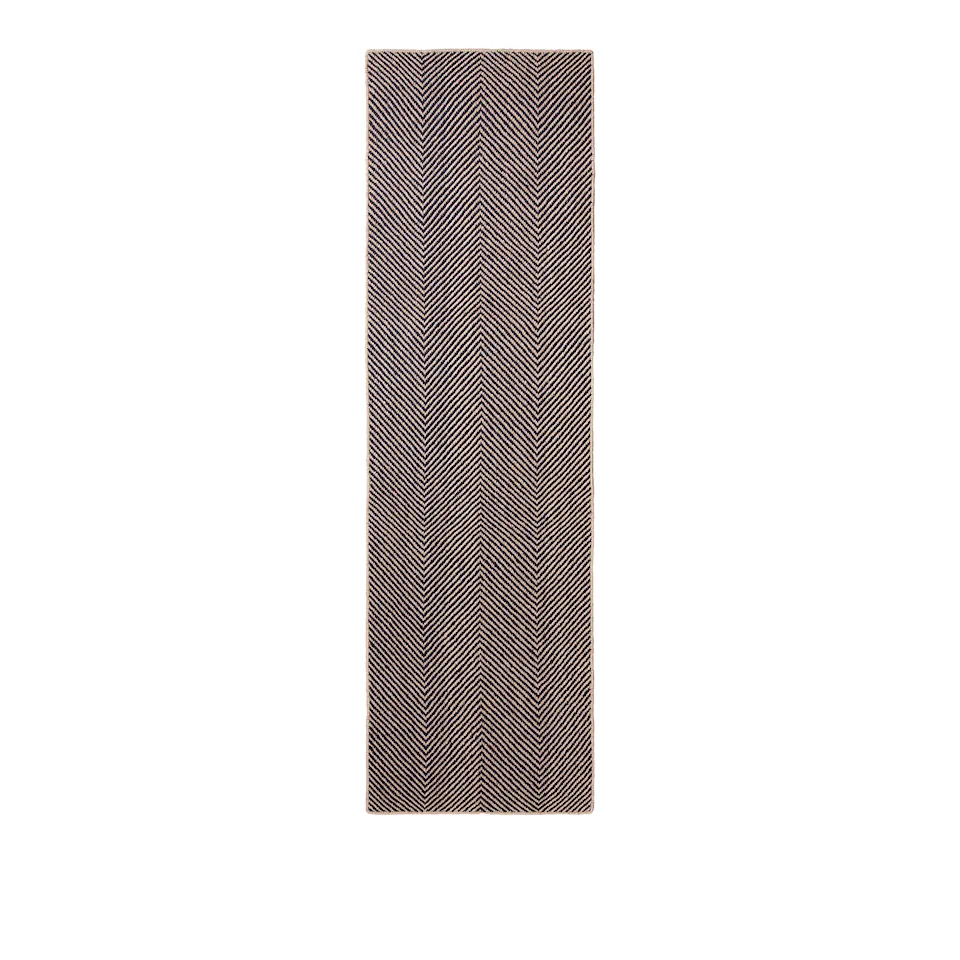 Jute Herringbone Natural/Black runner