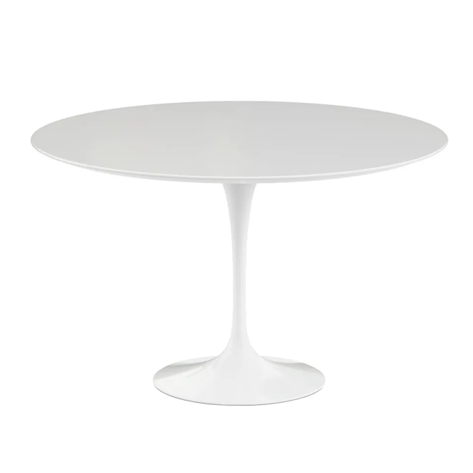 Saarinen Round Dining Table, Ø 120 cm, White Laminate Top