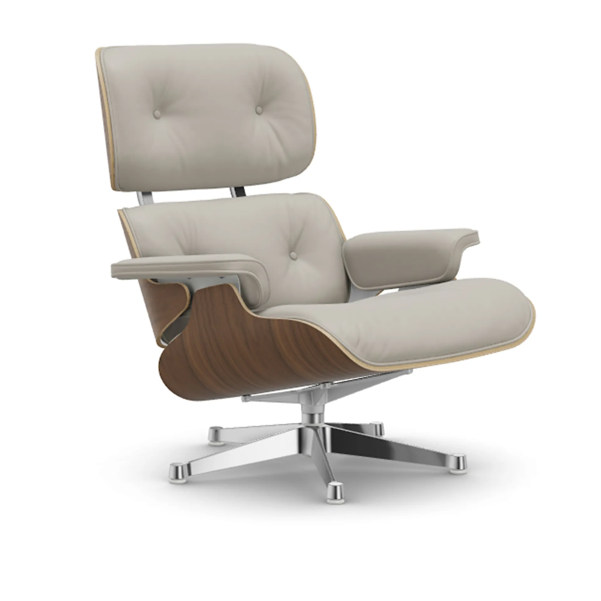 Eames Lounge Chair White-pigmented Walnut Polished fåtölj - Vitra - Charles & Ray Eames - NO GA