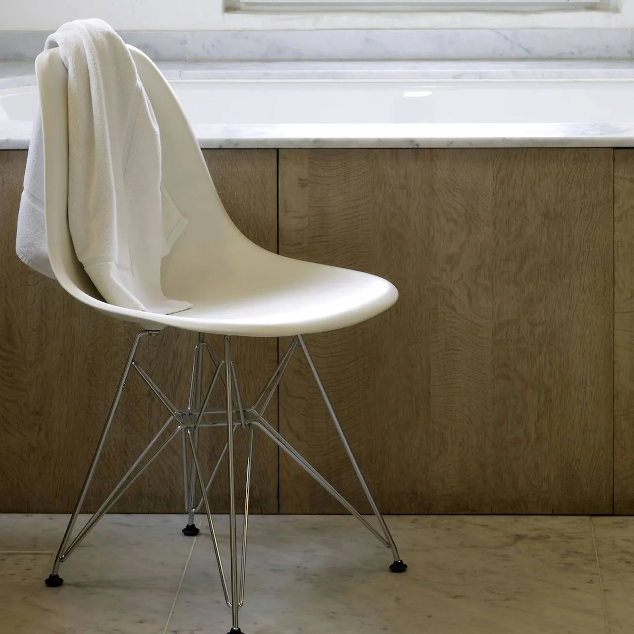 Eames Plastic Chair DSR - 34 Mustard/White Base