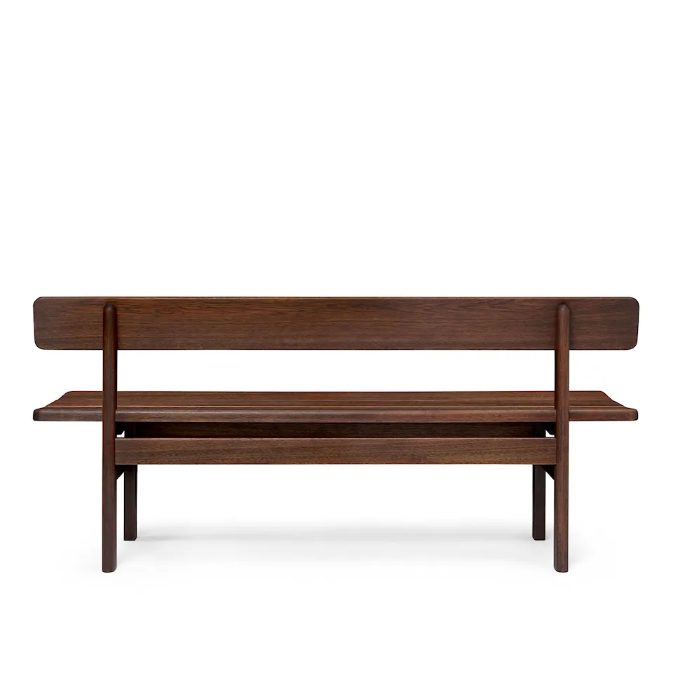 BM0699 Asserbo Bench w/ Backrest - Eucalyptus, Dark Oil