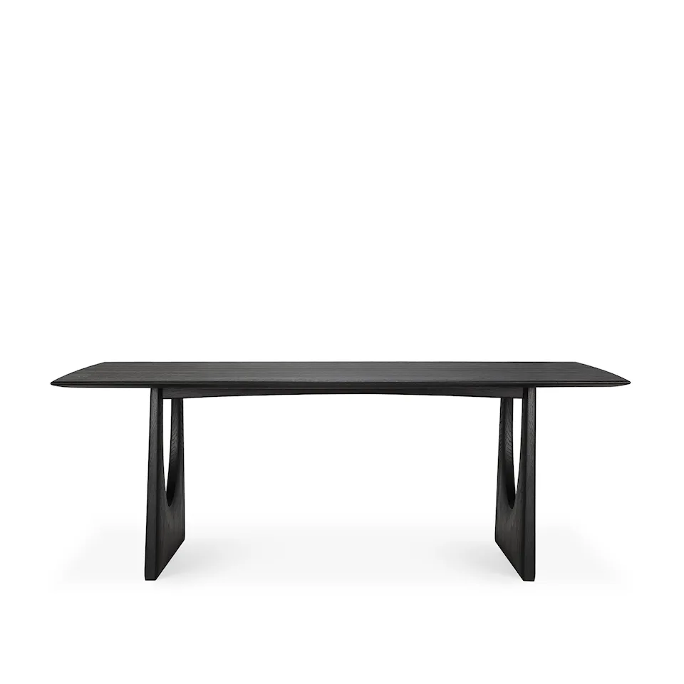 Oak Geometric black dining table 220x100 - varnished