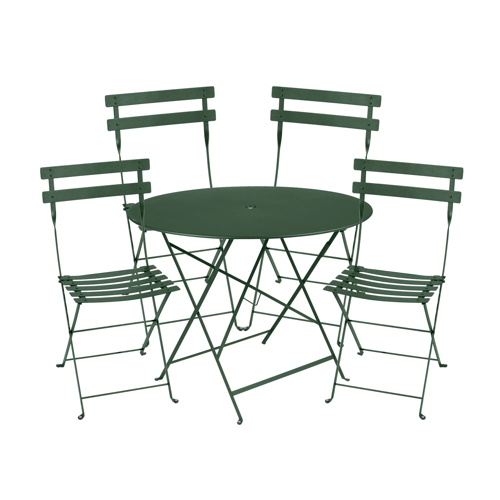 Bistro Matgrupp Ø 96 cm & 4 st Metal Chair - 1