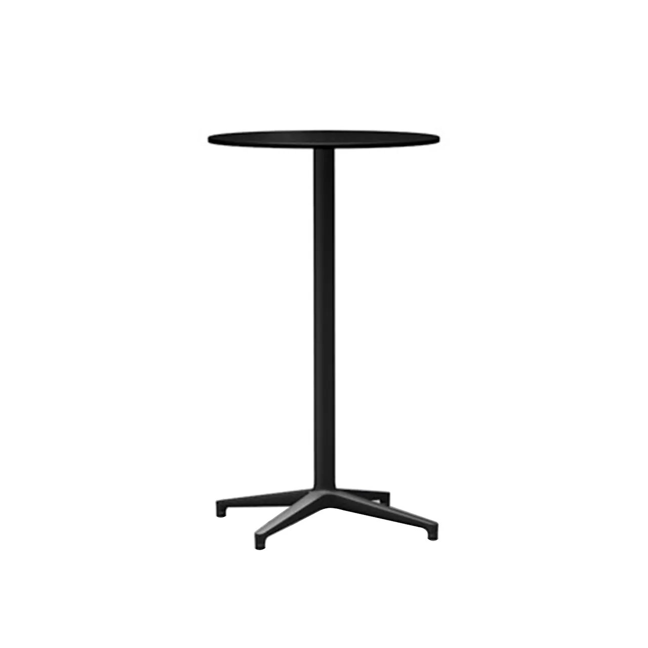 Bistro Stand-up Table, Compact Laminate White, Round Table Outdoor, Basic Dark Base, Ø 642 mm