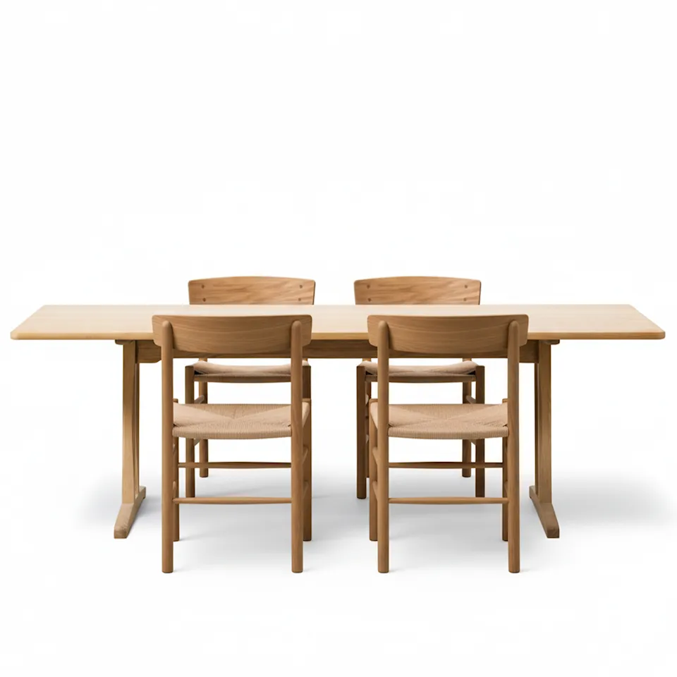 Mogensen C18 matbord & Mogensen J39 matstol 4 st – oljad ek