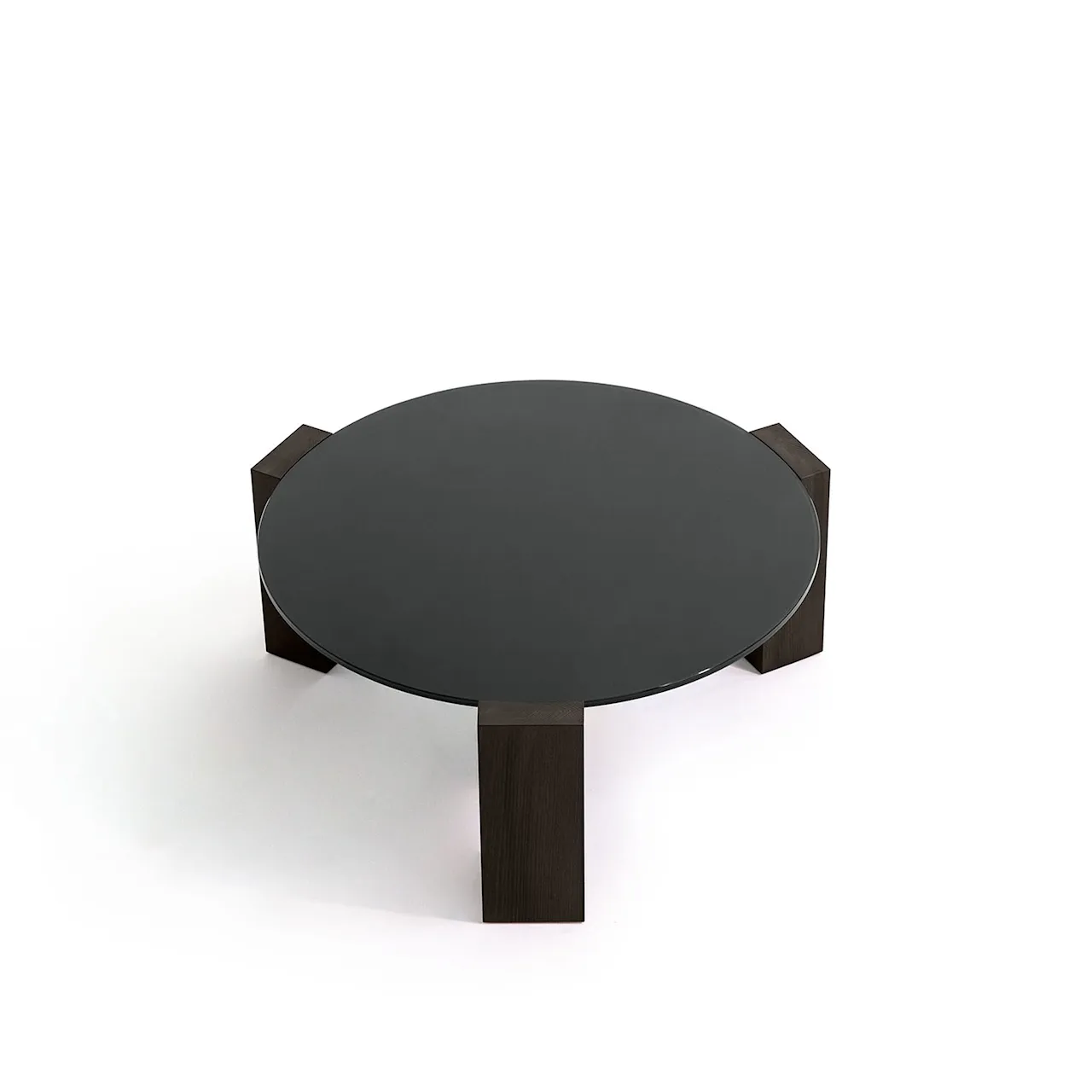 Gogan Table Ø80 Carrara Marble,Base Beech, Dark Brown 