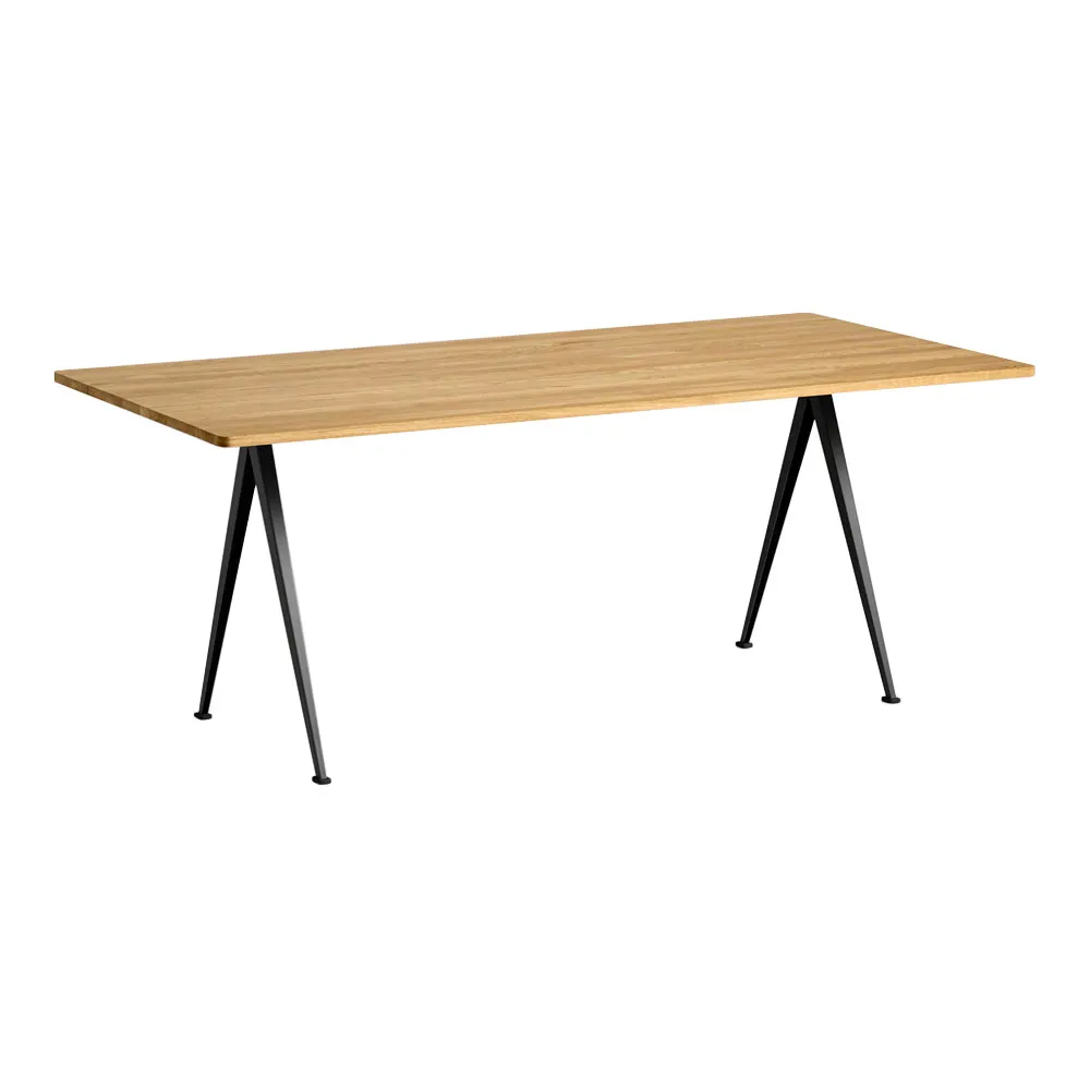 Pyramid 02 table 85x190 cm black powder coated steel - 1