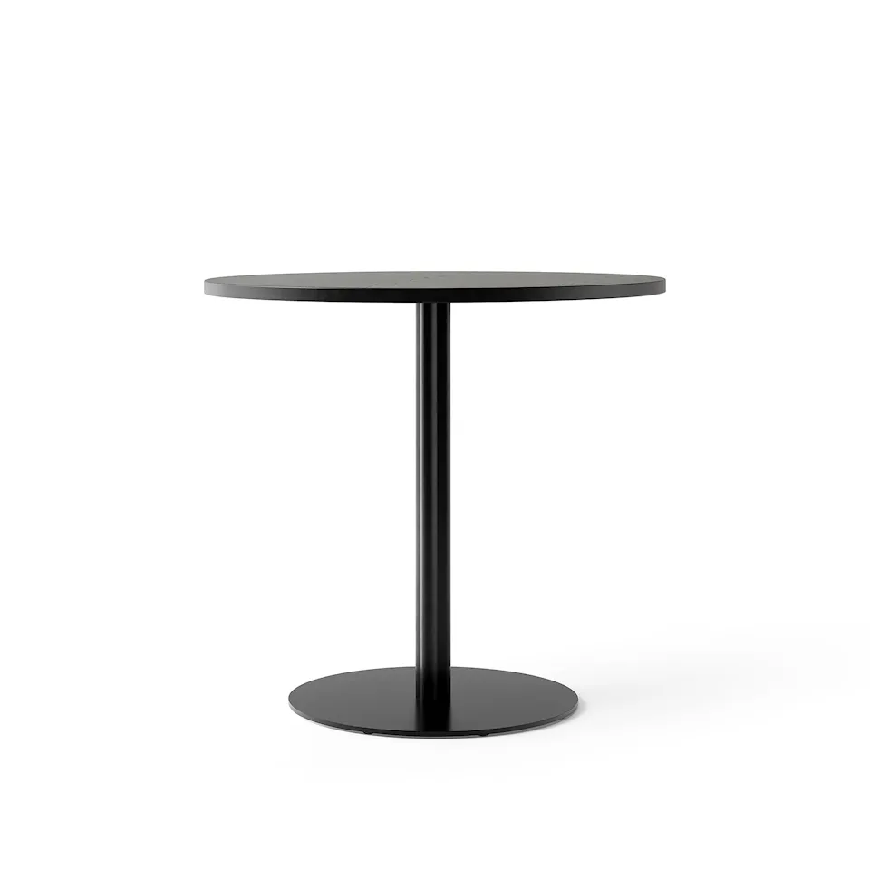 Harbour Column Dining Table Ø80 Charcoal Linoleum With Black Base