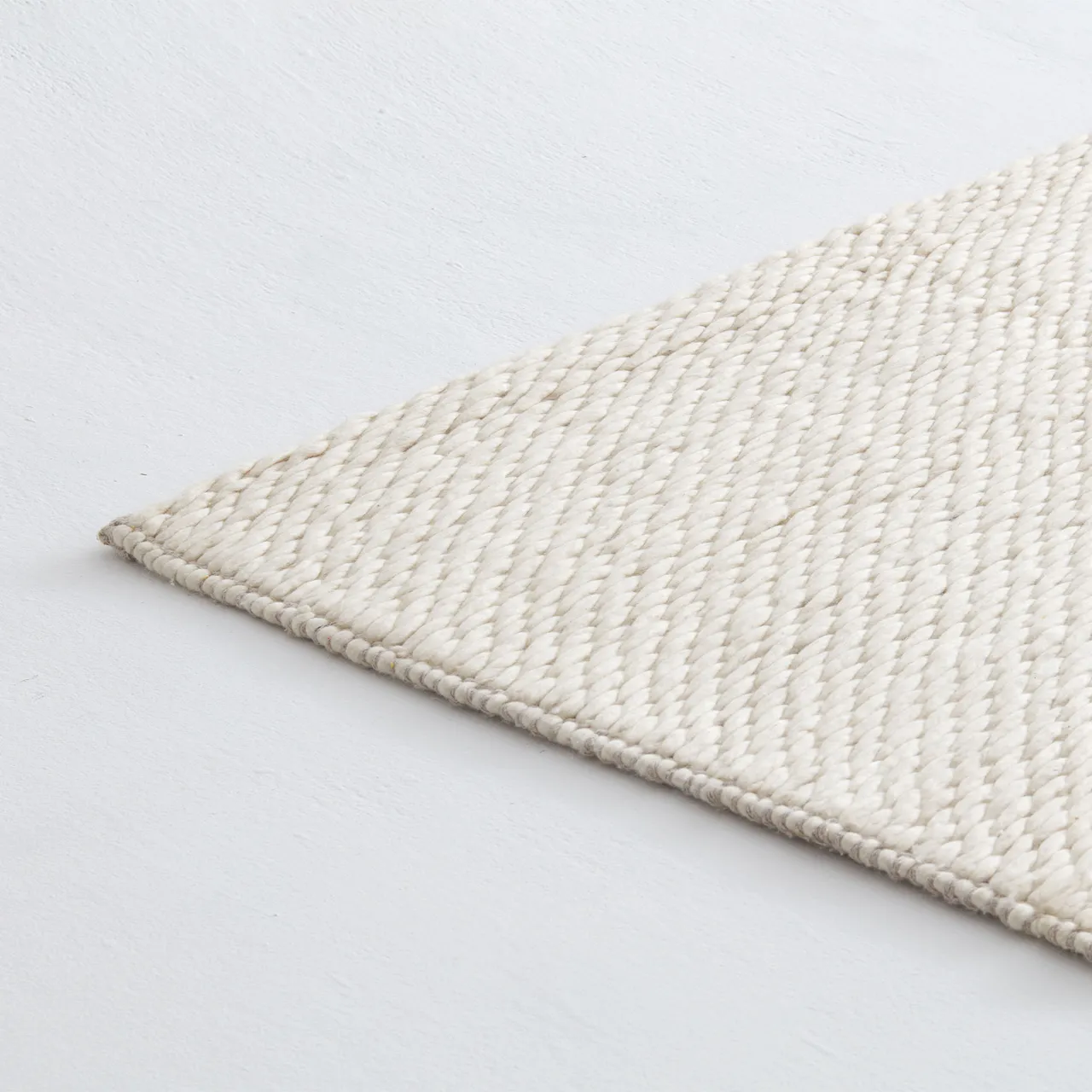 Braids Wool Rug Off White