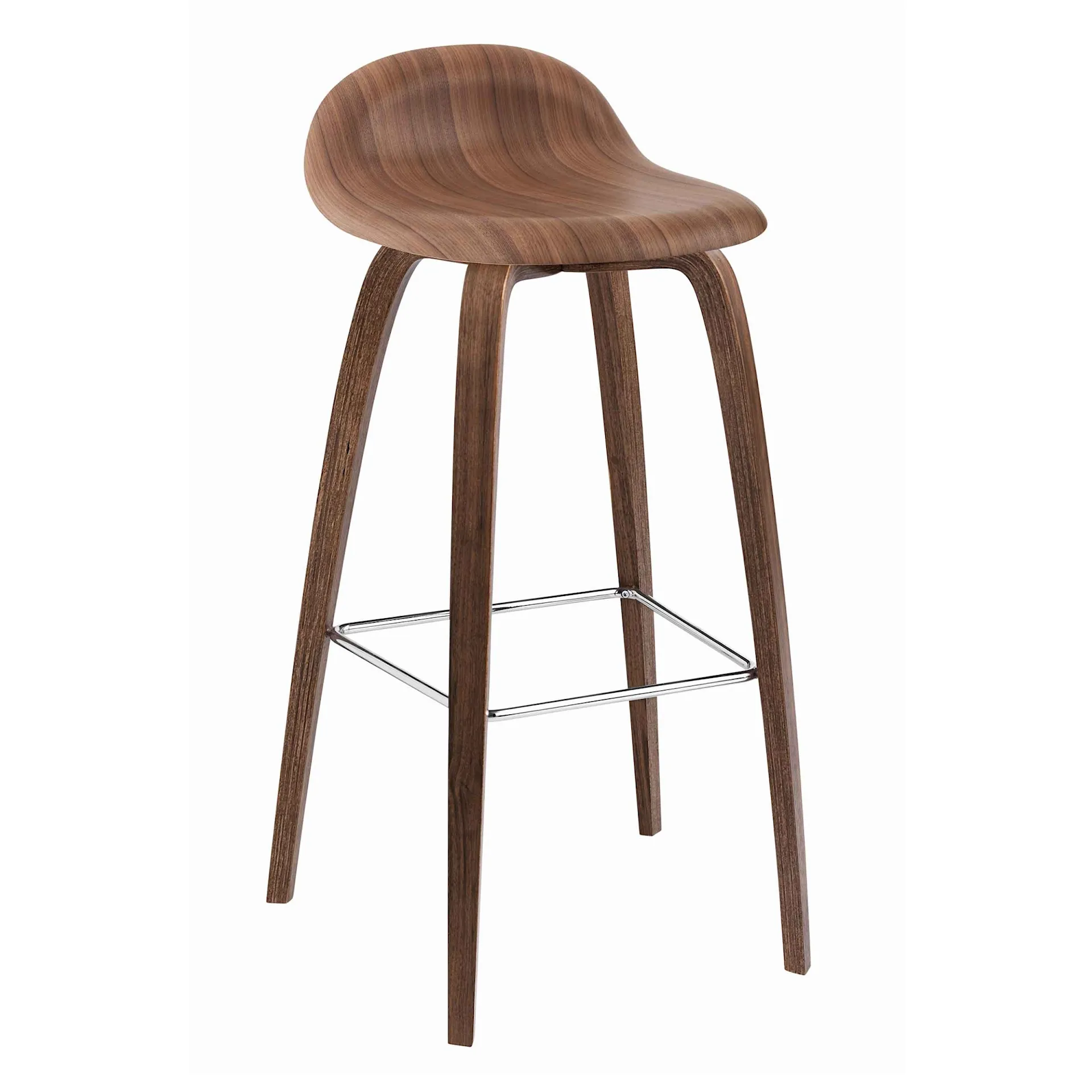 3D Bar Stool Wood Base - Ej klädd - Gubi - NO GA