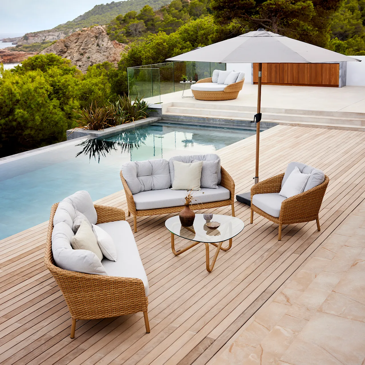 Ocean Large 2-sitssoffa utomhus dynset