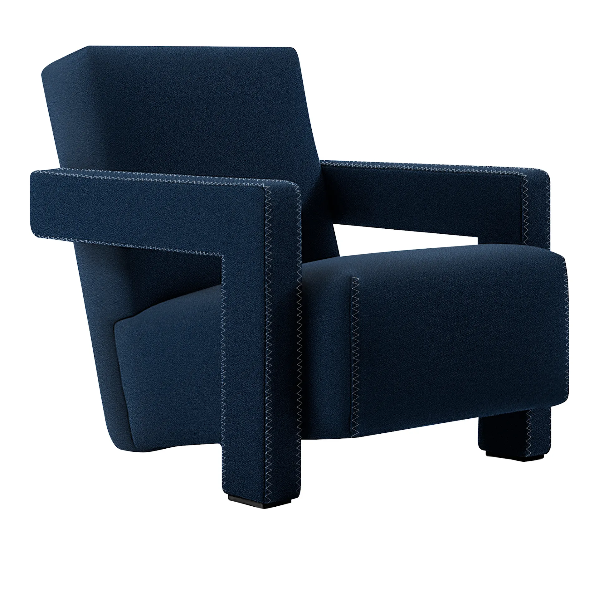 637 Utrecht Armchair, Zig Zag Stitching Natural - Cat. F Tensing - 13F323 Perla - Cassina - Gerrit Rietveld - NO GA