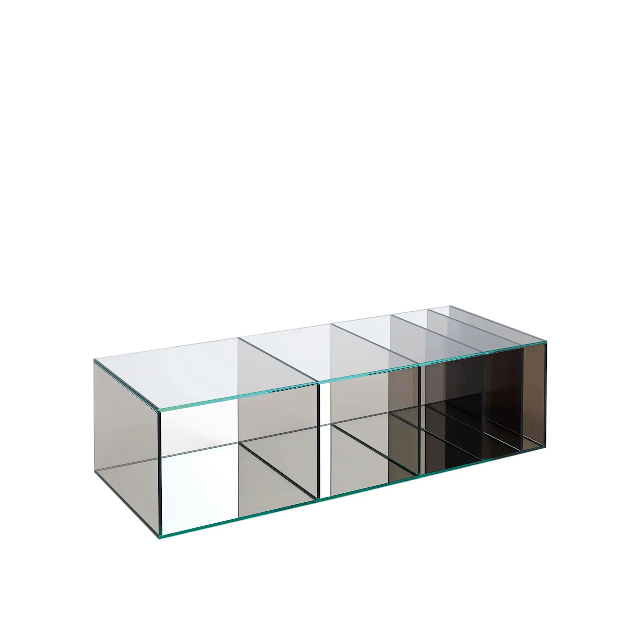 DEE02 Deep Sea Low table, Blue tone Glass, Transparent extralight glass