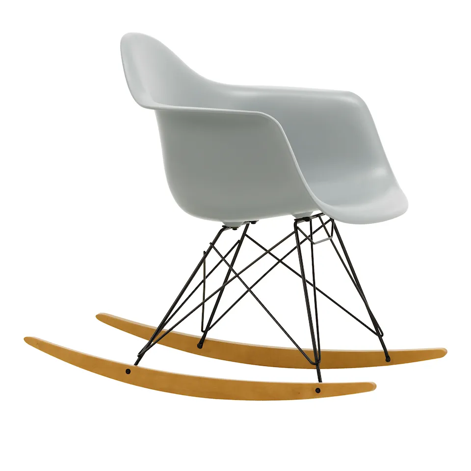 Eames Plastic Armchair RAR - 24 Light Grey - Basic Dark Base - Golden Maple