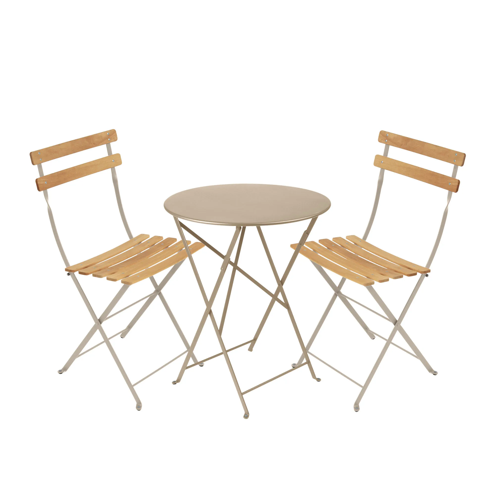 Bistro Matgrupp Bord Ø60 cm & 2 st Natural Chair - 1