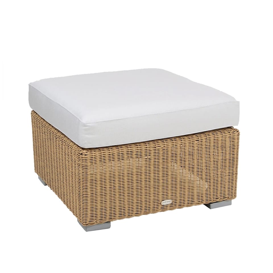 Chester Footstool - Natural, Incl Cushion White