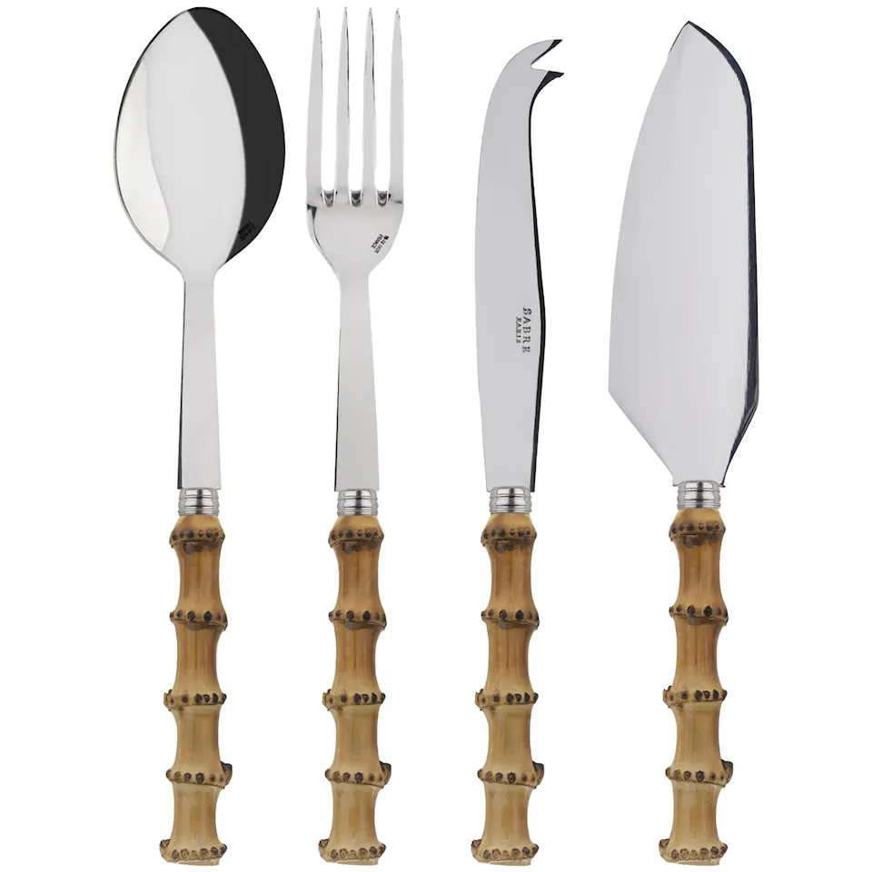 Panda Light Bamboo serveringsbestick 4-pack