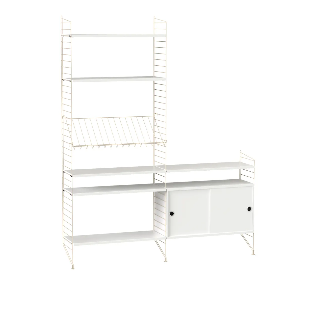 Vardagsrum hyllsystem K beige/vit