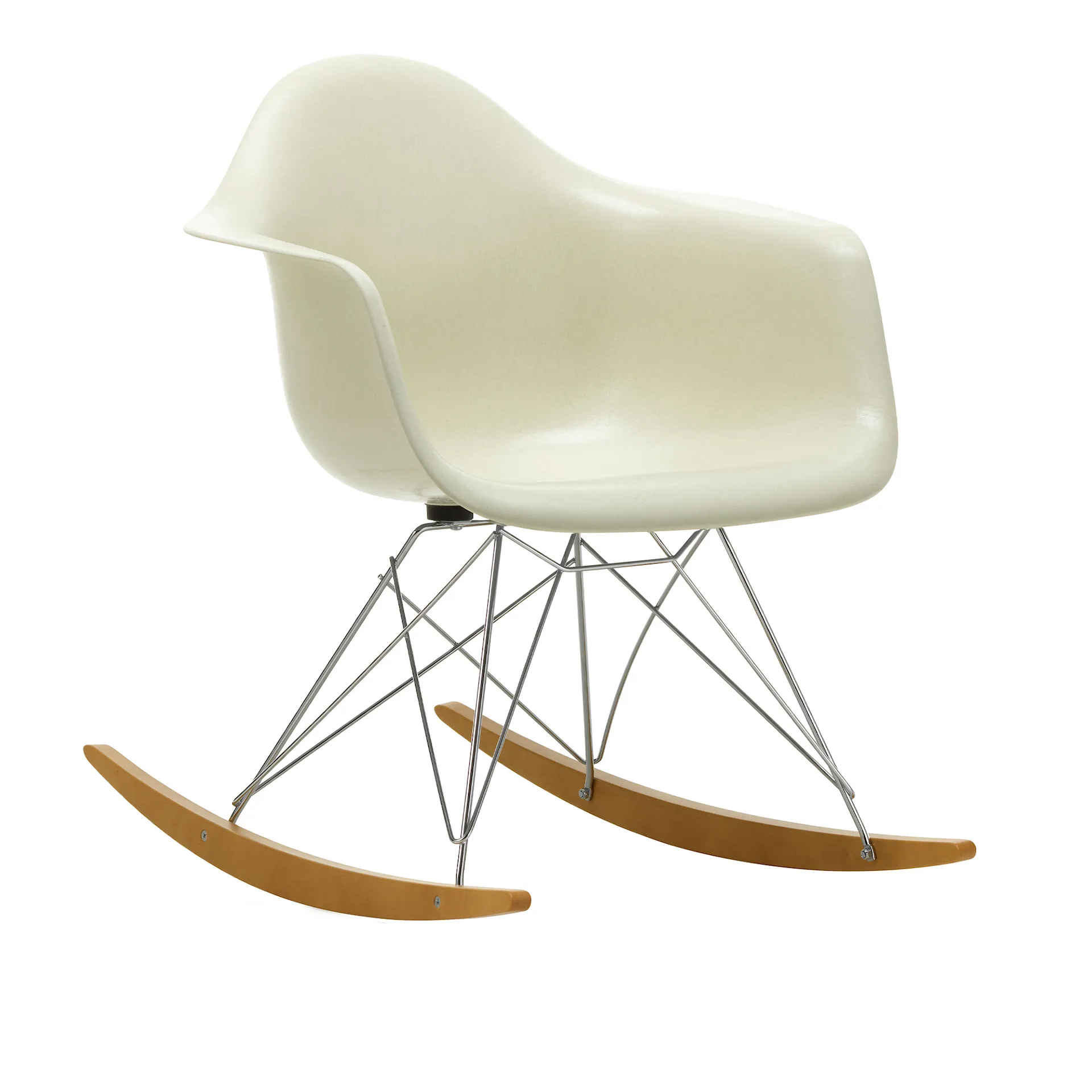 Eames Fiberglass Armchair RAR gungstol Chrome/Golden Maple - Vitra - Charles & Ray Eames - NO GA