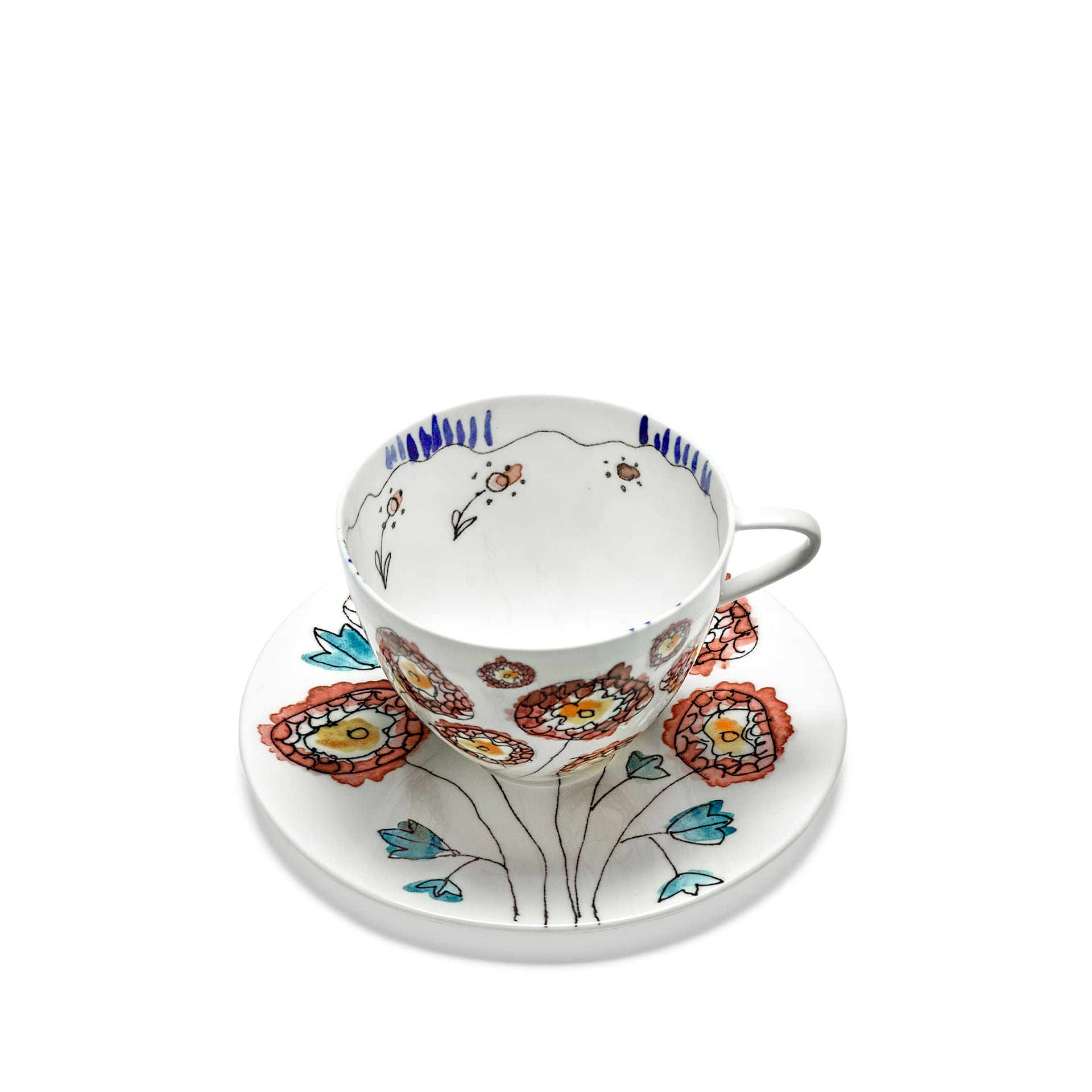 Cappuccino Cup & Saucer Anemone Milk - Serax - NO GA