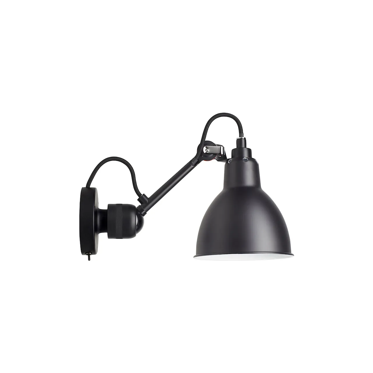 Lampe Gras No304 SW - Round, Svart bas, Vit