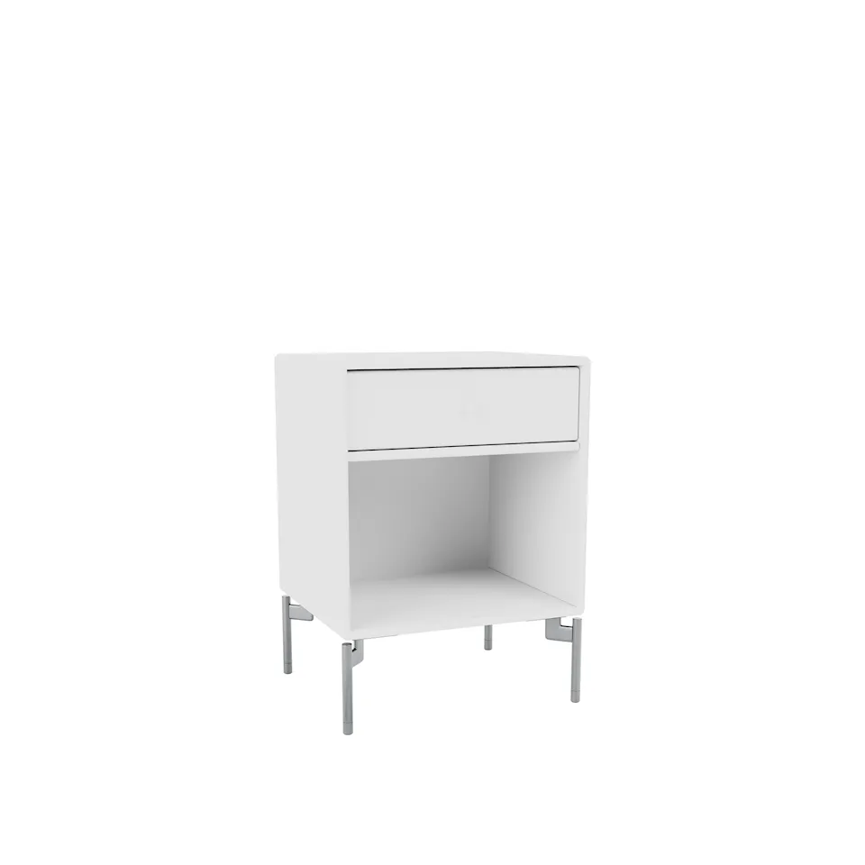 Dream Nightstand - New White / Matt Chrome Legs