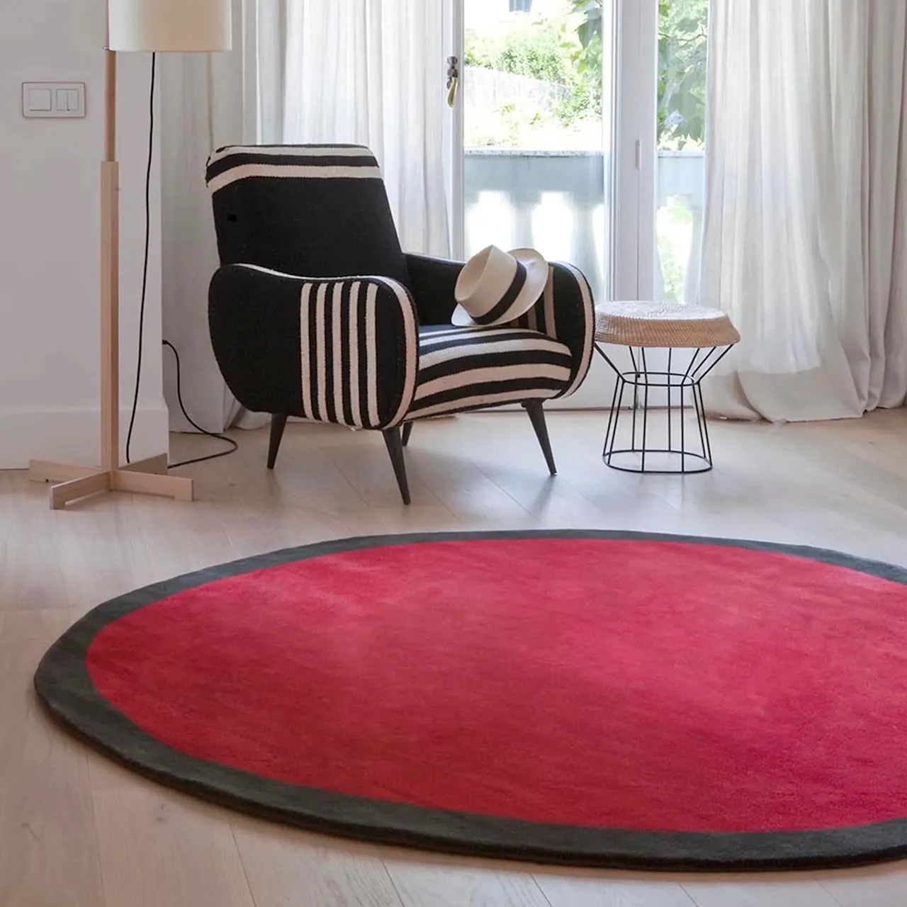 Aros Round Rug Red